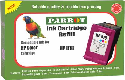 Parrot ink cartridge refill for hp 818 cartridge Tri-Color Ink Cartridge