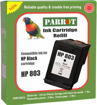Parrot Ink cartridge refill for hp 803 cartridge Black Ink Cartridge