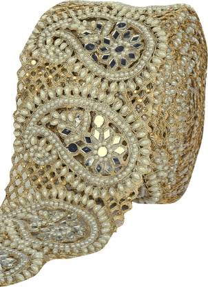 Aditya Laces Moti Mirror Cut Work Pure Silk Saree Falls