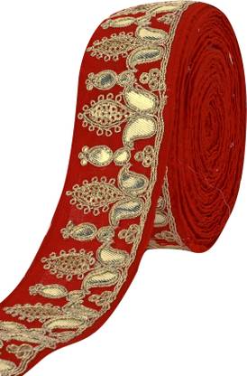 Aditya Laces Red Saree Border Pure Silk Saree Falls