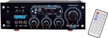 KE Krown Cortina Series CE-6000 Home DJ Series 2 Channel 3055 Transistor Karaoke Amp with Bluetooth & USB Media Player 10000 W AV Power Amplifier (Black) 100 W AV Power Amplifier