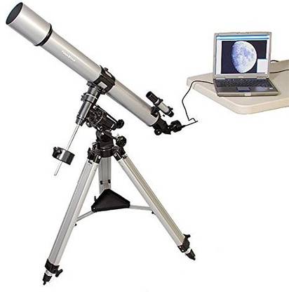 Twin Star Silver Astroquest 90Mm Refractor Telescope With 3Mp Digital Usb Camera