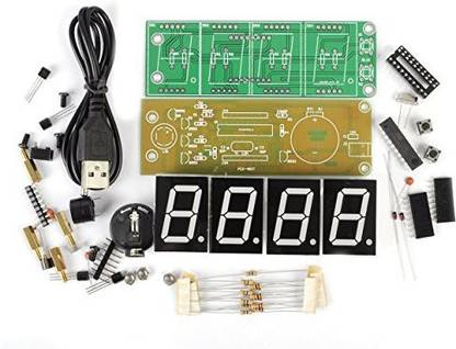 Generic Icstation Diy Blue 4 Digit Led Digital Alarm Clock Kits Diy Electronics Soldering Practice Set At89C2051 Chip