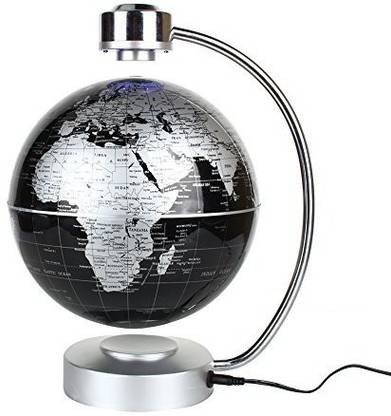Generic Magnetic Levitation Floating World Map Globe, 8" Rotating Planet Earth Globe Ball With Led Desk Display Stand -Elegance