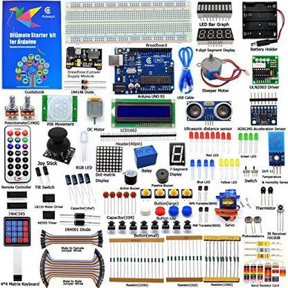 Generic Adeept Ultimate Starter Kit For Arduino Uno R3, Lcd1602, Servo Motor, Relay, Processing And C Code, Beginner Starter Kit With