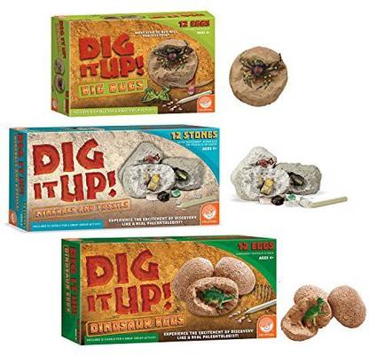 Mindware Dig It Up! Dinosaur Eggs, Big Bugs And Minerals Set Of 3