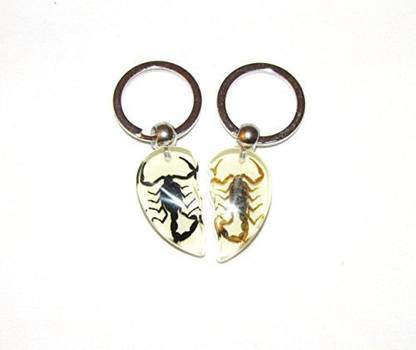 Generic (2) Real Scorpion (Glow In The Dark) Key-Chains (Both Keychains Together Make A Heart)