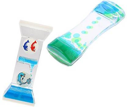 Generic Homyl Pair Colored Liquid Clock Timer Oil Dropper Hourglass Home Desk Craft Decor