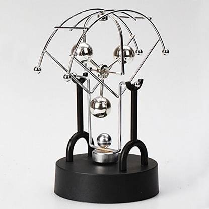 Generic Prow Creative Fan Shaped 3 Ball Magnetic Battery Powered 360� Never-Stop Bilateral Rotation Physical Swing Toy Newton'S Cradle