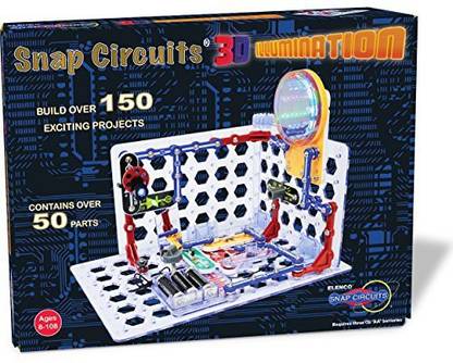 Snap Circuits 3D Illumination Electronics Discovery Kit - Introduction To Electronics And Electricity - Compatible With All