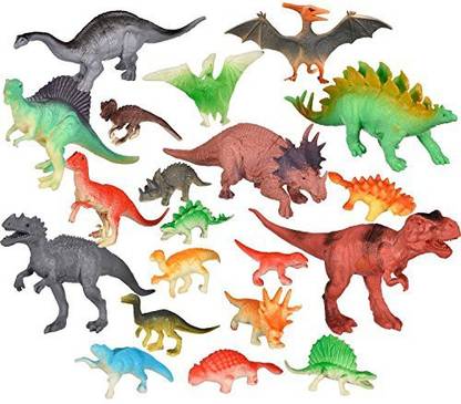 Generic Pangda 20 Pieces Realistic Looking Dinosaurs Toys Set Dinosaur Figures Playset Including 8 Pieces Large Dinosaurs And 12 Pieces