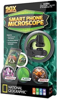 Generic National Geographic Cell Phone Pocket Microscope - 90X Magnification, Quickly Attaches To Any Smart Phone Camera, Easy To Focus