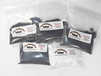 Generic Fundamental Rockhound Products: 5 Step Rock Tumbling Grit Kit For 6 Pound Tumbler Single Use! 8Oz Each: Extra Coarse, Coarse,