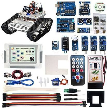 Generic Kookye Robot Car Electronics Parts Kit With Cd Tutorial For Tank Chassis Platform Arduino Raspberry Pi Diy (Robot Car Parts Kit)