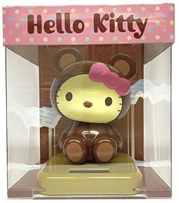 HELLO KITTY Sanrio Solar Powered Toy - Chocolate Bear Costumed 5.25"