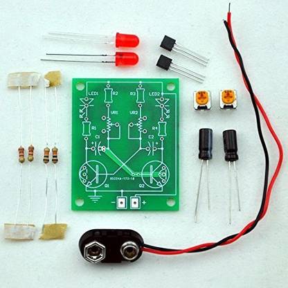 Generic Adjustable Transistor Astable Multivibrator Circuit Learn Kit, Led Flashing, Practical Soldering Project Kit