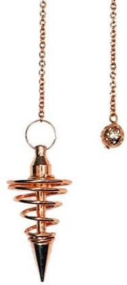 Generic Bright And Shiny Solid Copper Wrapped Wire And Center Heavy Spindled 2" Pendulum With 7" Solid Copper Chain