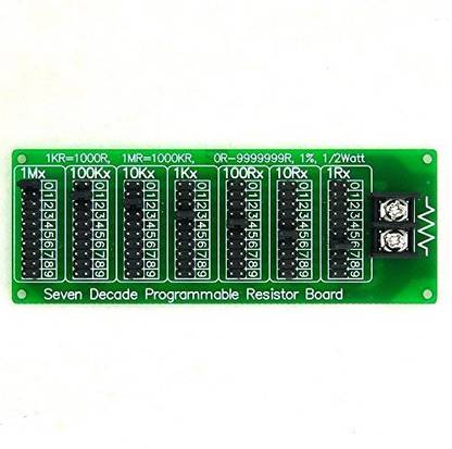 Generic Electronics-Salon 1R - 9999999R Seven Decade Programmable Resistor Board, Step 1R, 1%, 1/2 Watt.