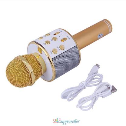 BJOS ws 858 wireless microphone/Karaoke Mice/bluetooth mice Microphone (Multicolor) Microphone