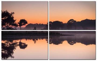 Nature 4 Panel Wall Art Painting With UV Coating 36x24 inches on 4mm MDF Board Photographic Paper