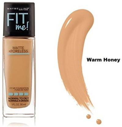 MAYBELLINE NEW YORK Fit Me! Matte With Poreless Foundation, 322 Warm Honey Foundation