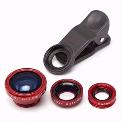 PIQANCY Universal 3 In 1 Cell Phone Camera Lens Kit -Fish Eye Lens/ 2 In 1 Macro Lens & Wide Angle Lens/ Universal Clip Compatible With All Android And assorted color. Mobile Phone Lens