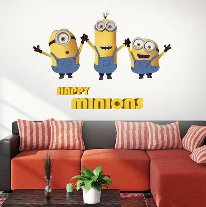 Newway Decals 50 New Way Decals-Wall Sticker (7563) ''Happy Minions'' Removable Sticker