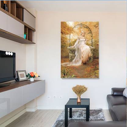 KUWA LADY SIZE (2FT * 4FT ) / Wall Art Picture Canvas Painting Home Decor Wall Pictures for Living Room No Framed /Large Handpainted Lovers Rain Stree Tree Lamp Landscape Painting On Canvas Wall Art Picture For Home Decoration Wall Decor/ wall painting || photo / paintings || gift paintings big size || large paintings || painting for bedroom || paintings big size || paintings for living room large size || painting || poster 3D Poster