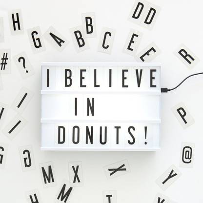 HOUSE OF QUIRK Cinema Light Box with 96 Letters and Symbols - DIY Cinematic LED Light Box, Free Combination (A4 size, 96pcs Signs) (A4-1) Table Lamp
