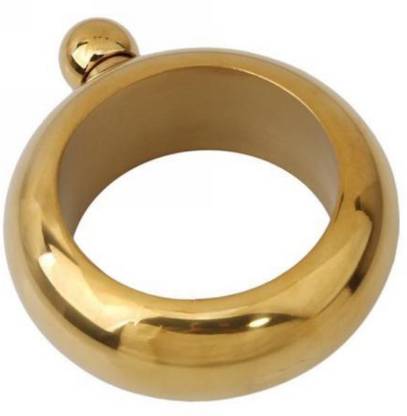 Protos Bracelet Bangle Steel Ladies Golden Drinks Holder Metal Hip Flask