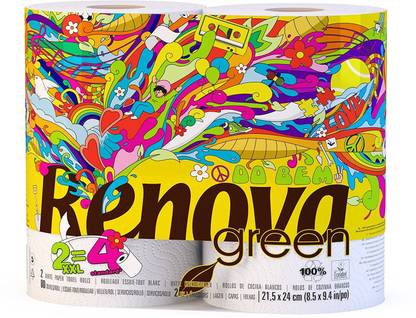 Renova Green Do Bem XXL 2=4 , Multi-Proposal Paper Towels , Treeless Paper , European Union Eco-Label Certified , First Time In INDIA.