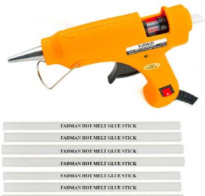 FADMAN yellow mini 20 watt on off switch with 6 hot melt sticks Standard Temperature Corded Glue Gun (7 mm) Standard Temperature Corded Glue Gun