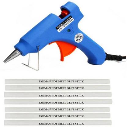 FADMAN Blue 20W On Off Switch And Indicator With 7 Hot Melt Glue Sticks Standard Temperature Corded Glue Gun (7 mm) Standard Temperature Corded Glue Gun