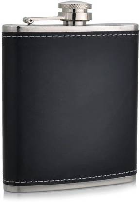 MENZY Leather Blends Stainless Steel Wine Whiskey Alcohol Drinks And Liquor Holder Stainless Steel Hip Flask