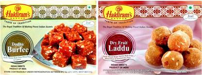 Haldiram's Dodha Burfi and Dry Fruit Laddu (Combo Pack) Box