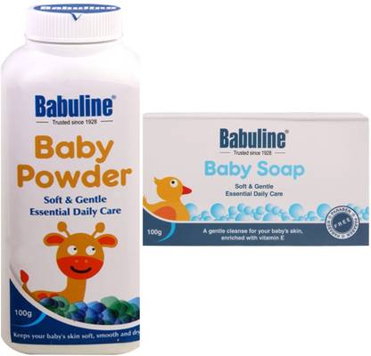 Babuline Powder & Baby Soap 100gm Gifting Combo Set of 2 each (White)