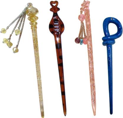 Pilo Combo of Multi Color Juda Sticks Bun Stick