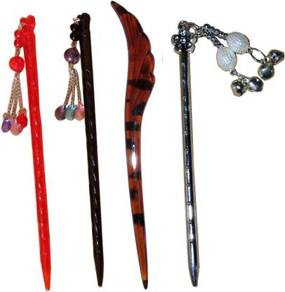 Pilo Combo of Multi Color Juda Sticks Bun Stick