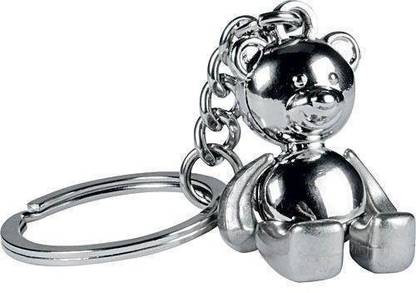 Universal movable 3D Teddy Bear metal Keychain Key Chain