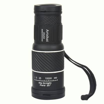 Artshai Black 20x52 Monocular Refracting Telescope