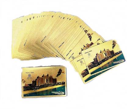 new salwan sons ATLANTIS HOTEL gold plated playing cards deck
