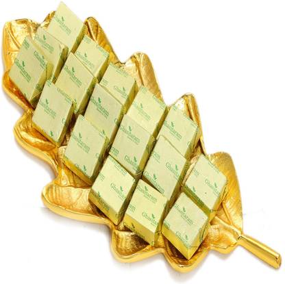 Ghasitaram Gifts Mewa Bites- Gold Leaf Mixed Nuts Mewa Bites Platter Box