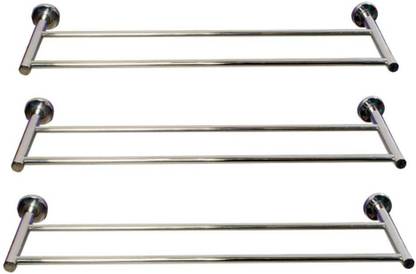 LAKSHAY STAINLESS STEEL TOWEL RACK - 3 PIC S Stainless Steel Wall Shelf
