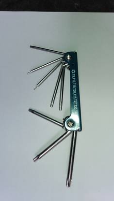 WOWSOME 8 in 1 Portable Folding Torx Star Key Bit T9 T10 T15 T20 T25 T27 T30 T40 Folding Allen Key Set