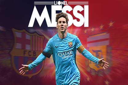 Lionel Messi football poster for room Size: 18x17 Paper Print