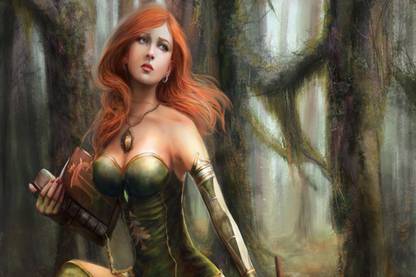 Fantasy poster for wall cg girl fantasy girl artwork wall art decor Size:18x12 Paper Print