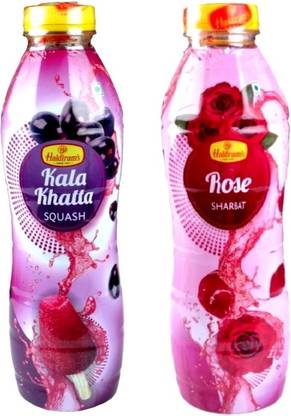 Haldiram's Kala Khatta Squash and Rose Squash (Combo Pack)