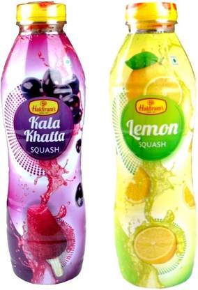 Haldiram's Kala Khatta Squash and Lemon Squash (Combo Pack)