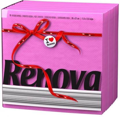 Renova Paper Napkins - Fuschia , Extra Soft And Absorbent Paper, First Time In INDIA Multicolor Paper Napkins