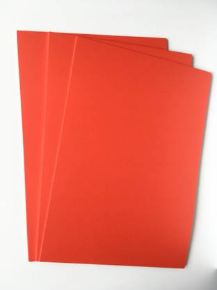 SpecialMe Merakii Premium quality one side colored glossy red thick papers for art and craft. 250gsm unruled A4 250 gsm Craft paper